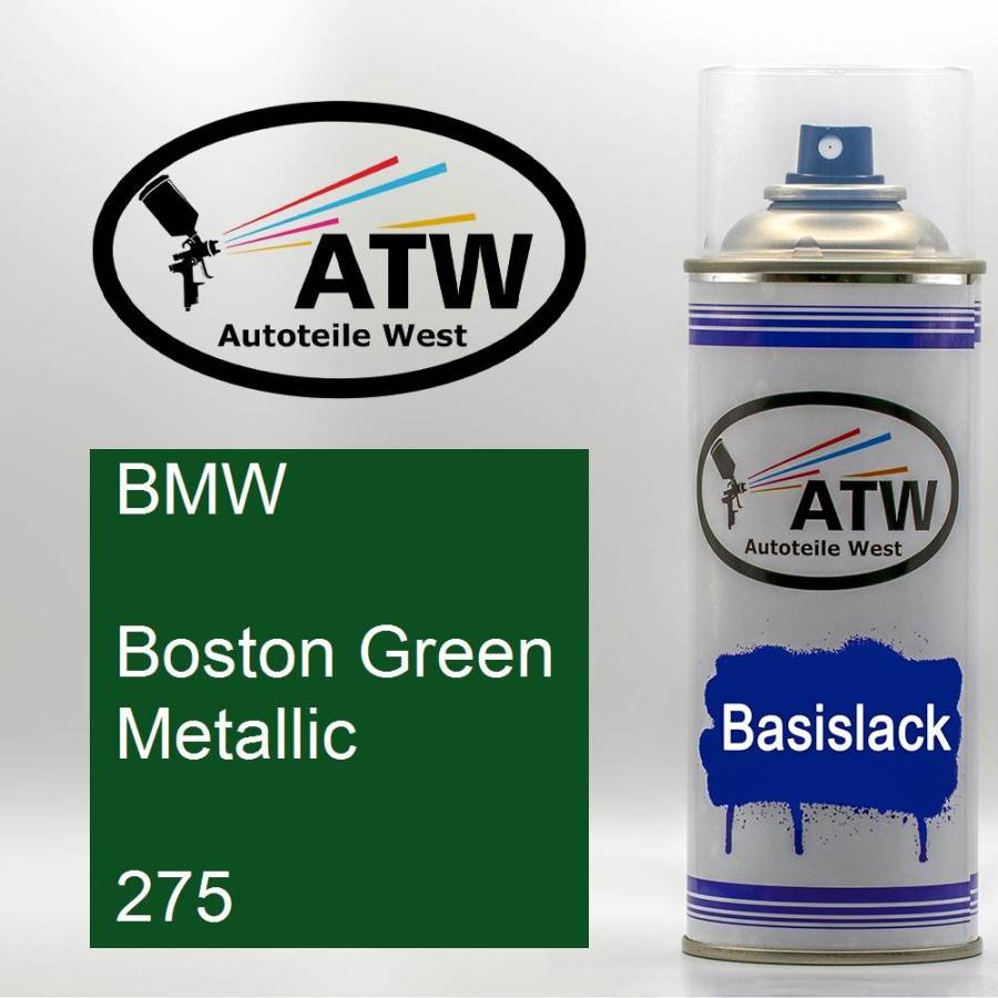 BMW, Boston Green Metallic, 275: 400ml Sprühdose, von ATW Autoteile West.